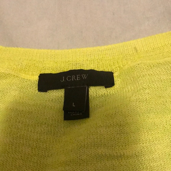 J. Crew chartreuse thin blend sweater Sz L ❤️ offers! - Picture 2 of 3